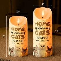 Home Is Where My Cats Are - Personalized LED Candle