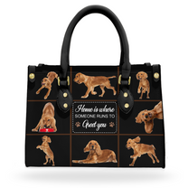Home Is Where Someone Runs To Greet You - Personalized Photo Leather Bag