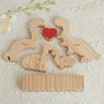 Home Is Where We Are Together Dinosaur Family Puzzle - Personalized Wooden Family Puzzle