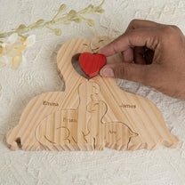Home Is Where We Are Together Dinosaur Family Puzzle - Personalized Wooden Family Puzzle