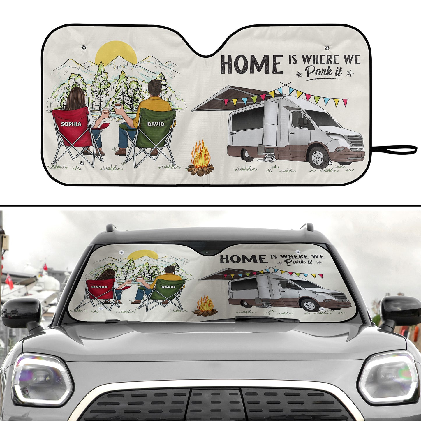 Home Is Where We Park It - Personalized Car Sun Shade