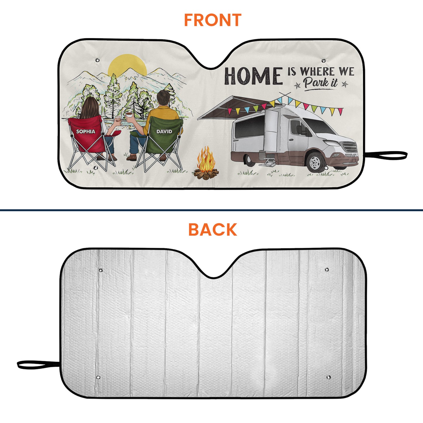 Home Is Where We Park It - Personalized Car Sun Shade