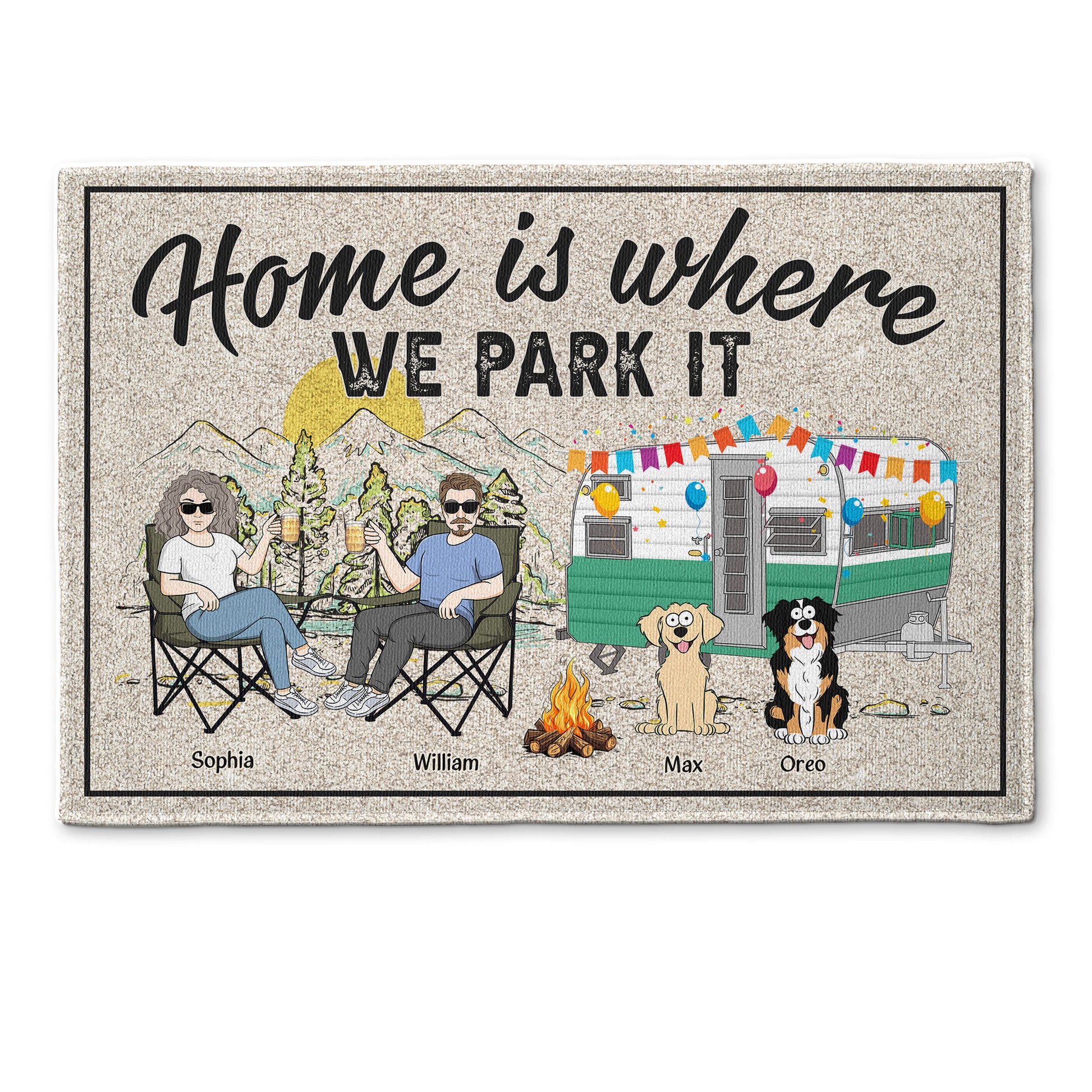 Home Is Where You Park It Doormat, Camping Gift K228 HN590 — GeckoCustom