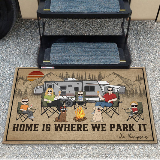 Home Is Where We Park It - Personalized Doormat