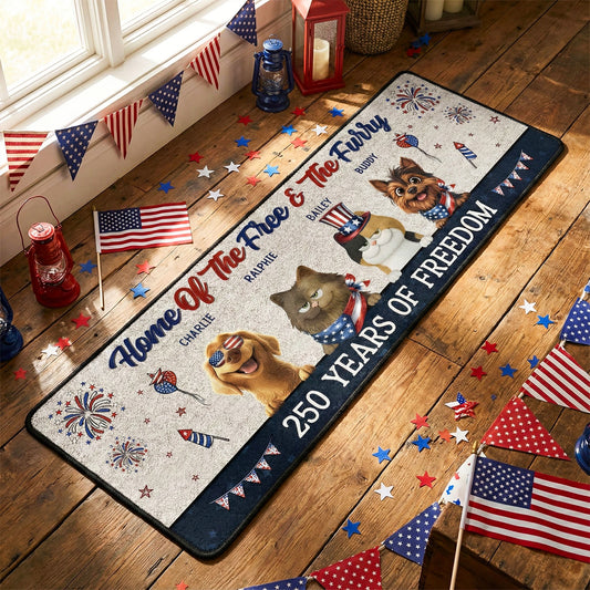 Home Of The Free - 250 Years Of Freedom - Personalized Runner Rug