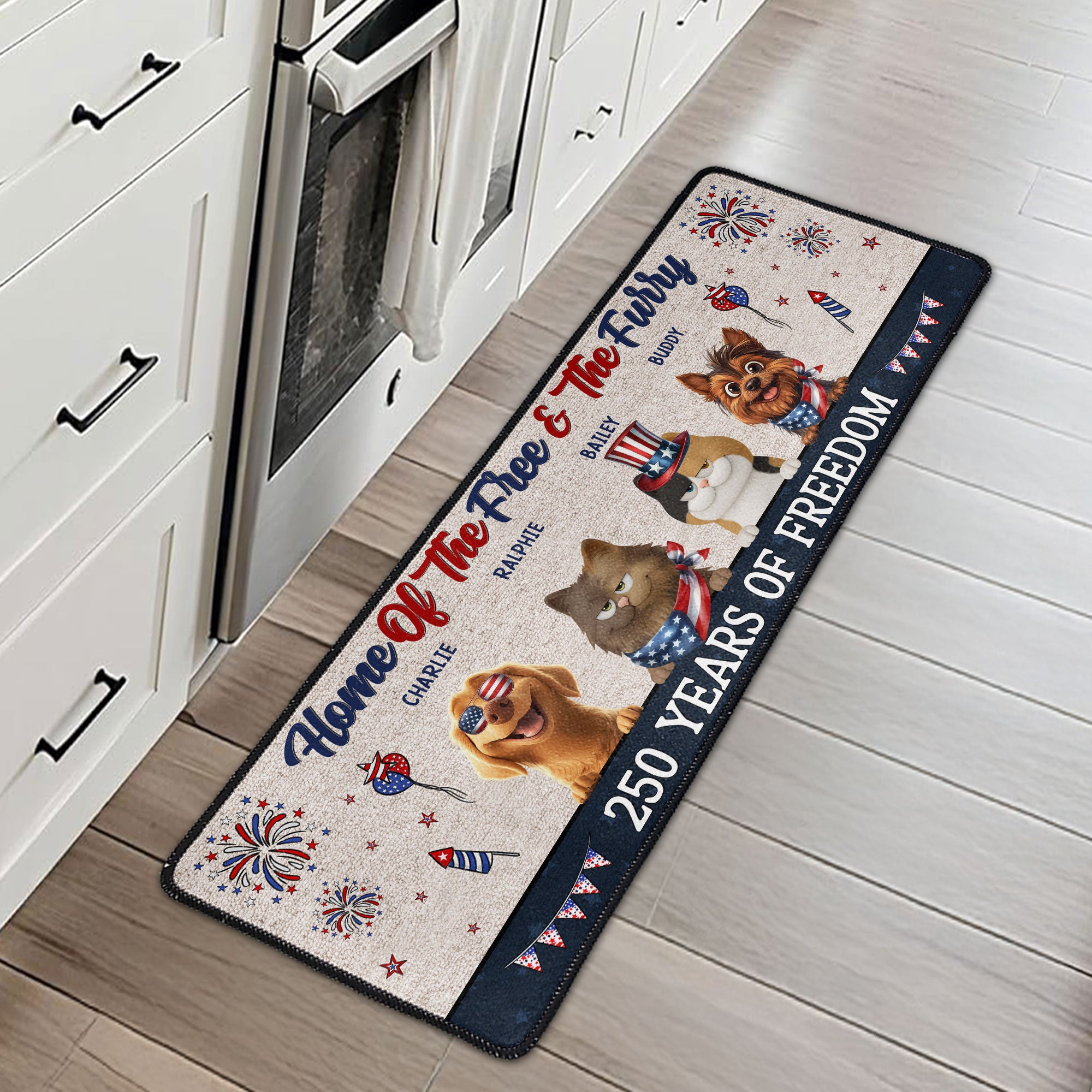 Home Of The Free - 250 Years Of Freedom - Personalized Runner Rug