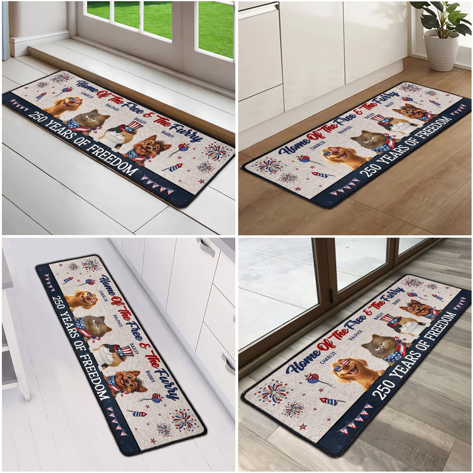 Home Of The Free - 250 Years Of Freedom - Personalized Runner Rug
