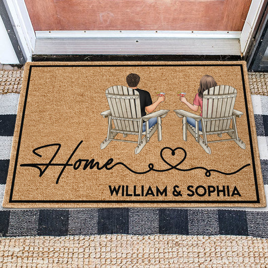 Home - Sitting Together - Personalized Doormat