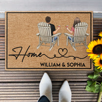 Home - Sitting Together - Personalized Doormat