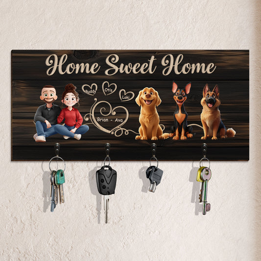 Home Sweet Home - New Version - Personalized Key Holder