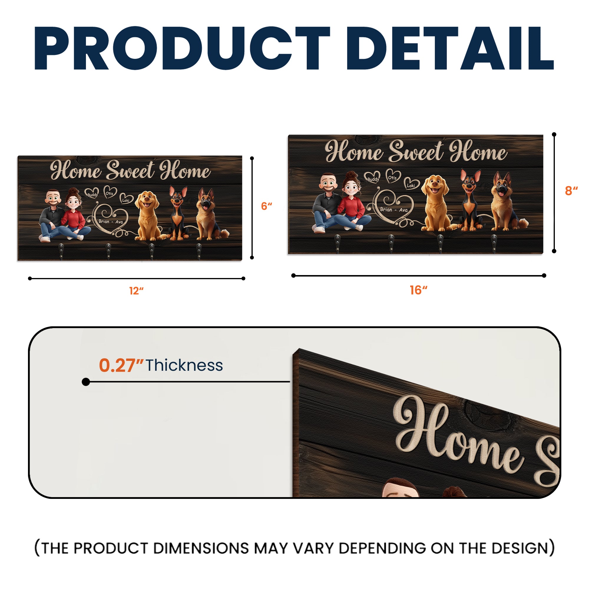 Home Sweet Home - New Version - Personalized Key Holder