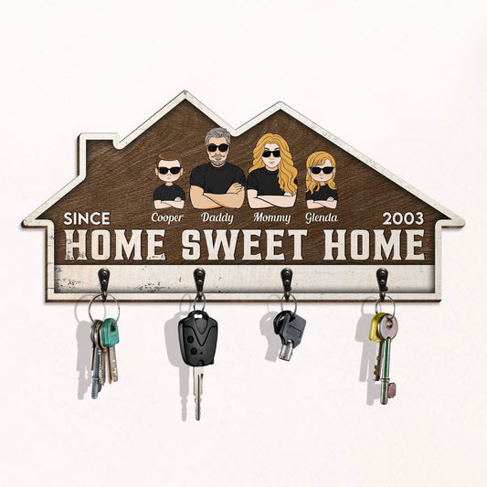 Home Sweet Home - Personalized Custom Key Holder - Ver 2