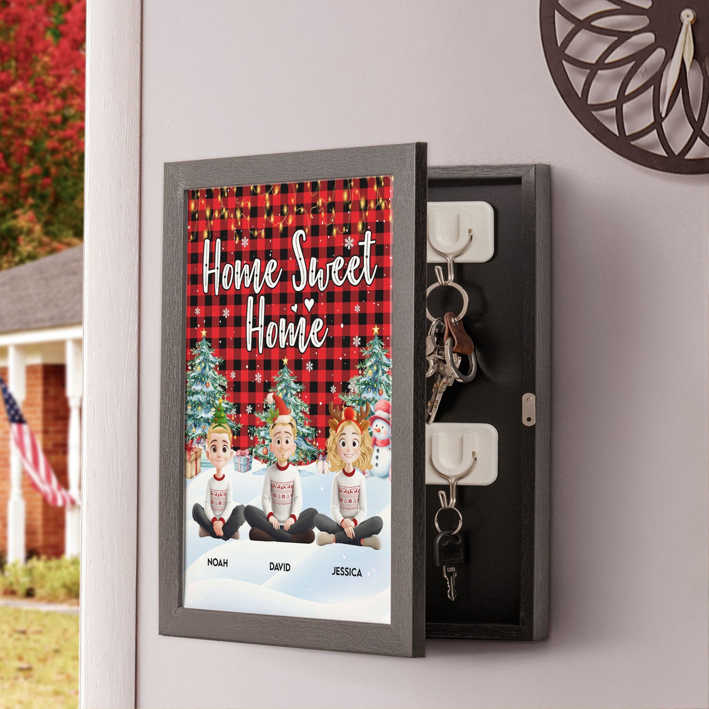 Home Sweet Home - Personalized Hidden Key Holder Picture Frame