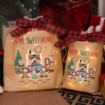 Home Sweet Home - Personalized Lighted Burlap Sack