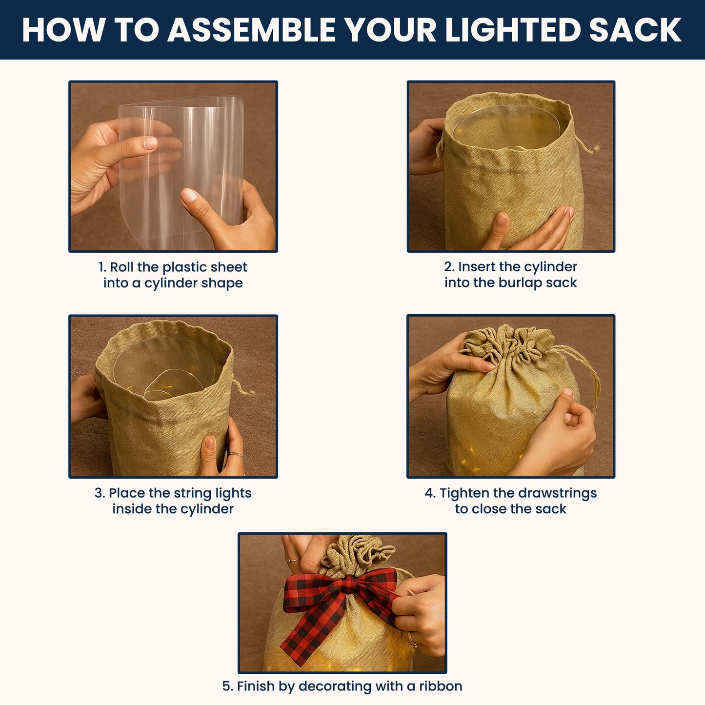 Home Sweet Home - Personalized Lighted Burlap Sack