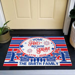 Home-Of-The-Free-Personalized-Doormat-2