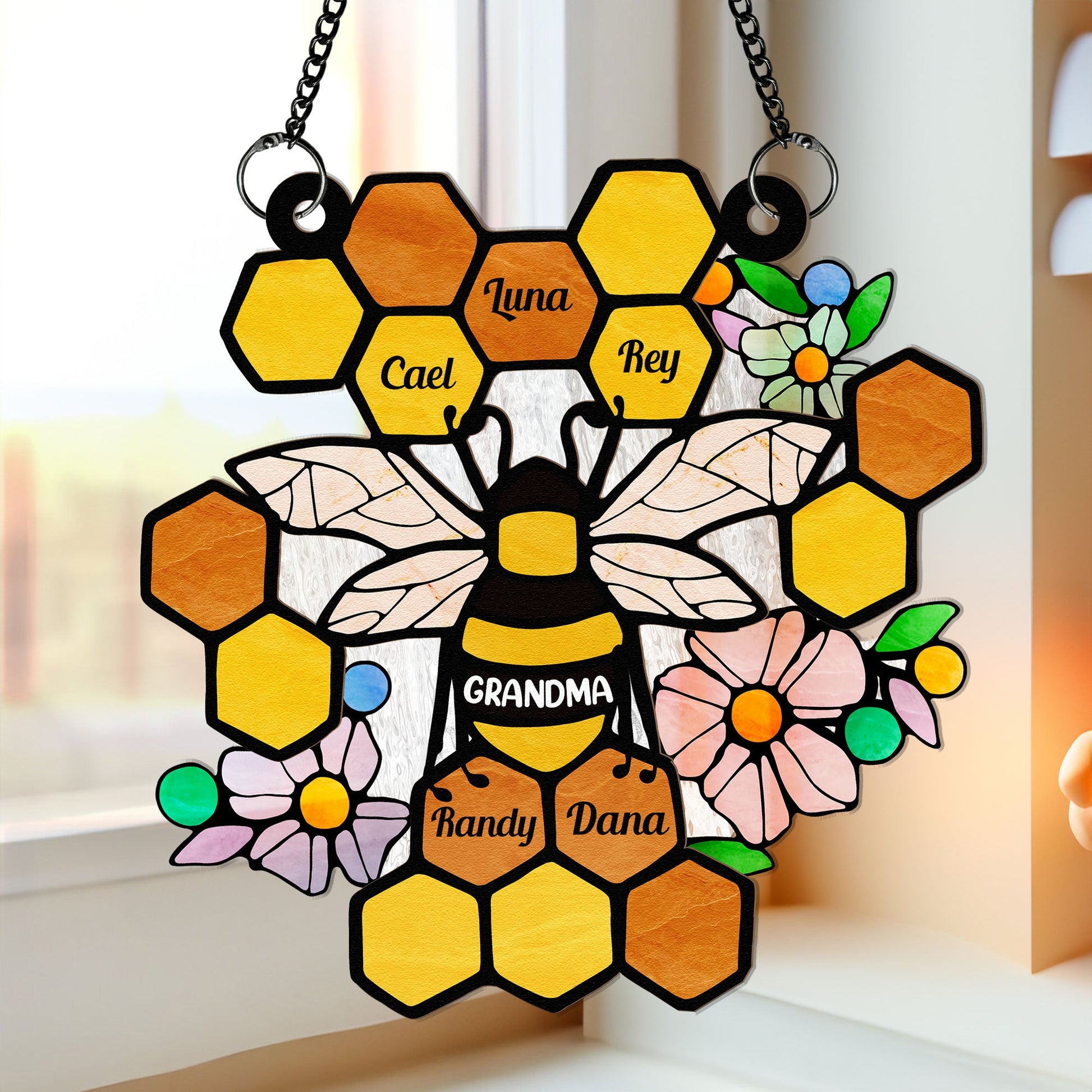 Honeycomb - Personalized Window Hanging Suncatcher Ornament