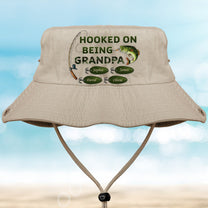 Hooked On Being Grandpa - Personalized Bucket Hat