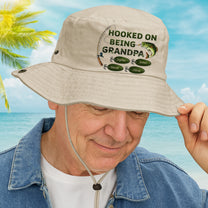 Hooked On Being Grandpa - Personalized Bucket Hat