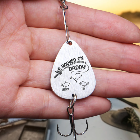Hooked On Daddy/ Dad/ Papa - Personalized Fishing Lure Keychain