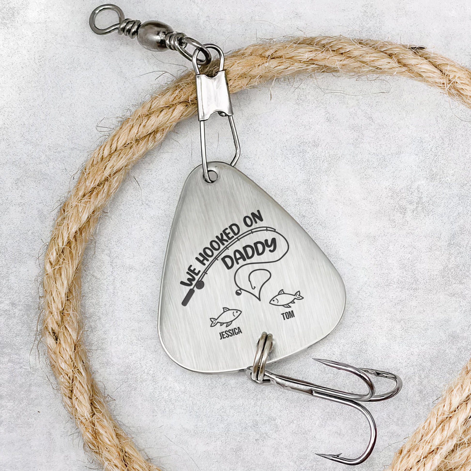 fathers day christian fishing lure Father's Day Gifts, Hooked On Daddy/ Dad/ Papa