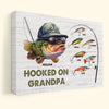 Hooked On Grandpa Papa Dad - Personalized Wrapped Canvas