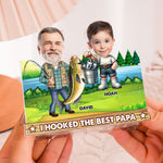 Hooked The Best Papa - Personalized Photo Shaking Head Acrylic Standee