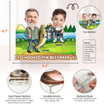 Hooked The Best Papa - Personalized Photo Shaking Head Acrylic Standee