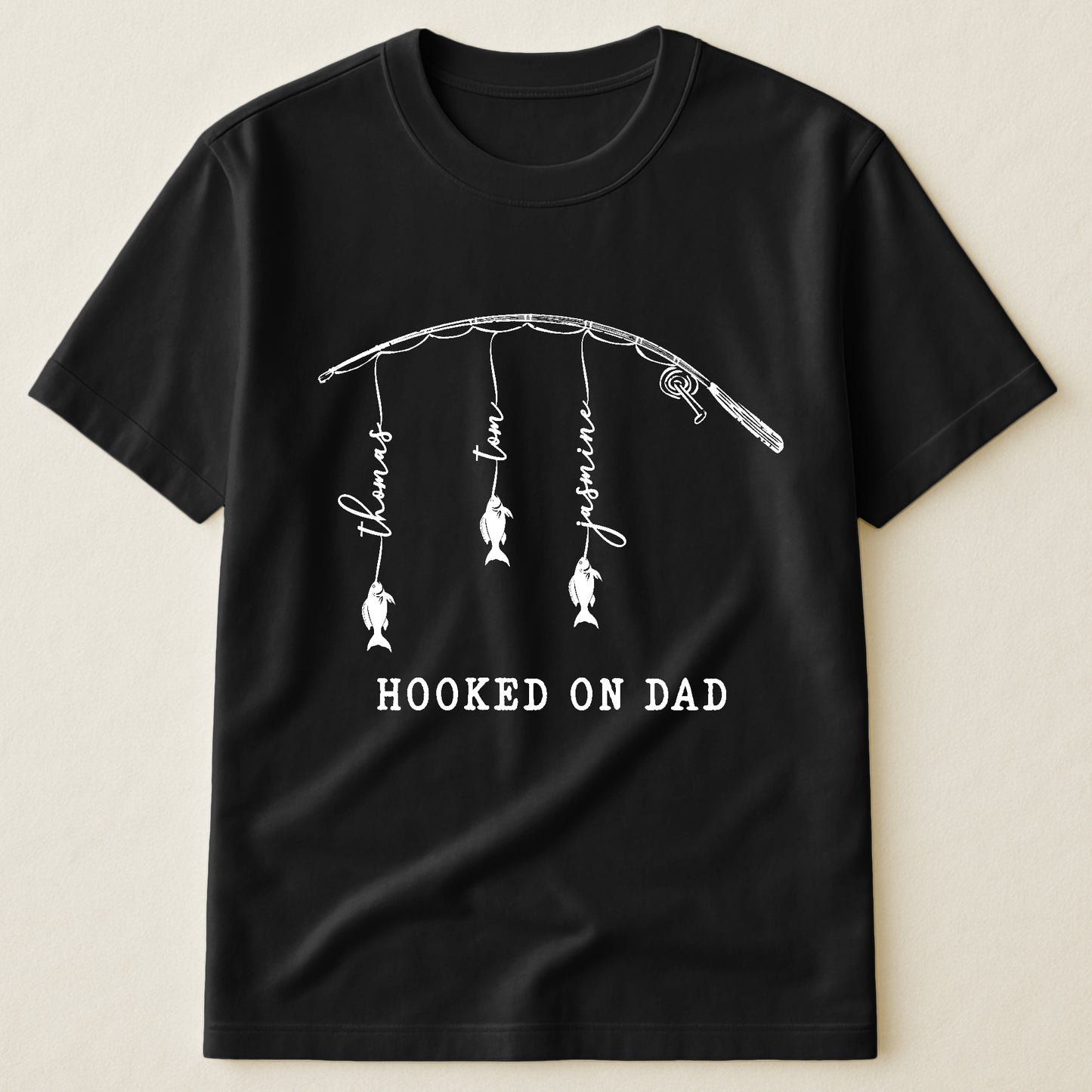Hooked-On-Dad,-Grandpa-Personalized-Shirt-1