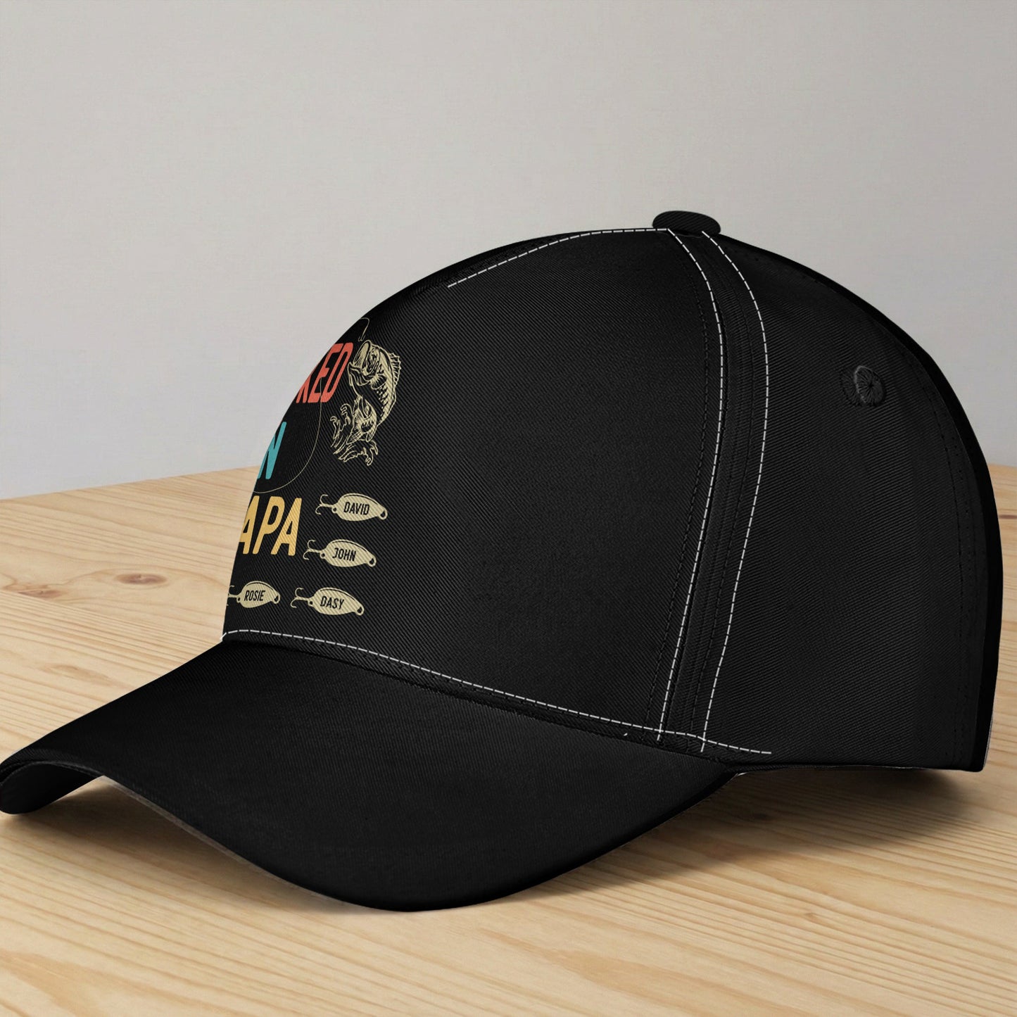 Hooked_On_Papa_Dad_Personalized_Cap_2