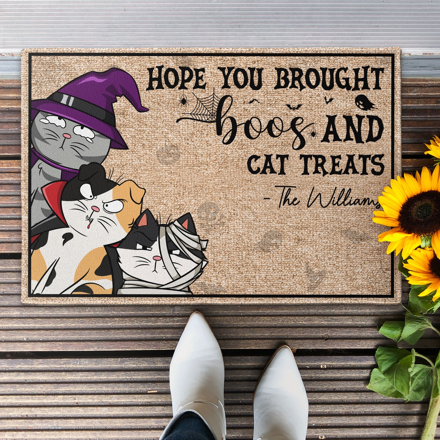 Hope You Brought Boos And Cat Treats - Personalized Doormat
