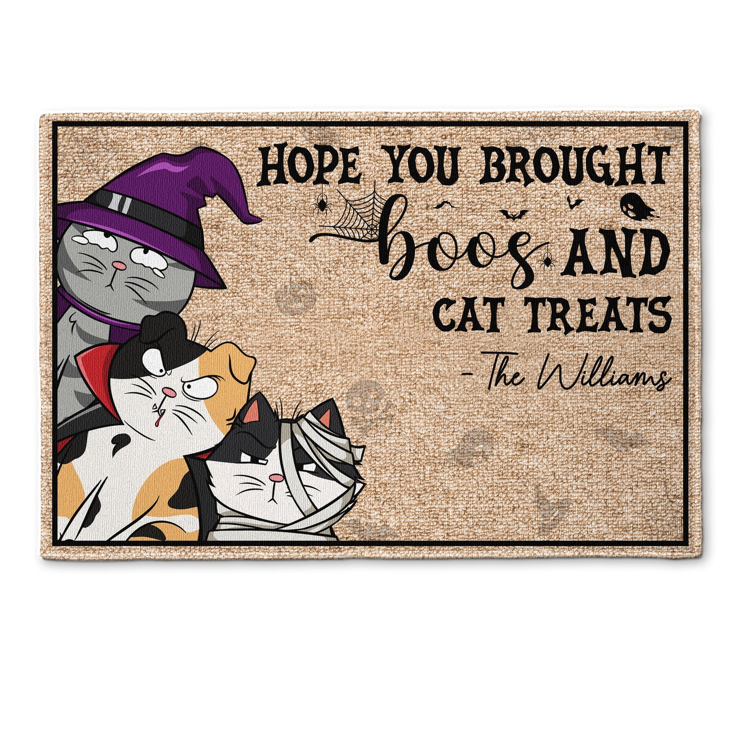 Hope You Brought Boos And Cat Treats - Personalized Doormat