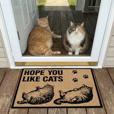 Hope You Like Cats - Chonky Cats - Personalized Doormat