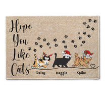 Hope You Like Cats Christmas Decor - Personalized Doormat