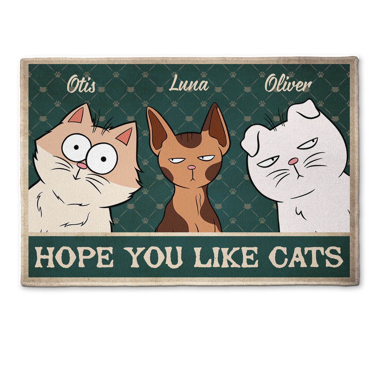 Hope You Like Cats Vintage Style - Personalized Doormat
