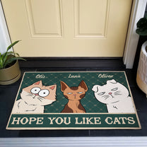 Hope You Like Cats Vintage Style - Personalized Doormat