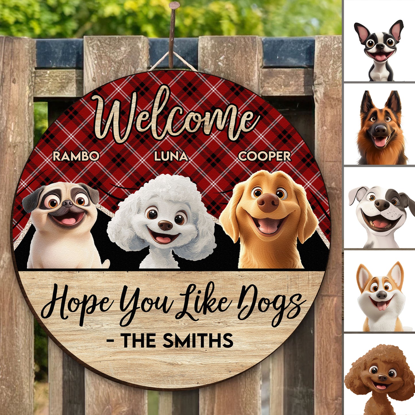 Hope You Like Dogs - Personalized Wood Sign