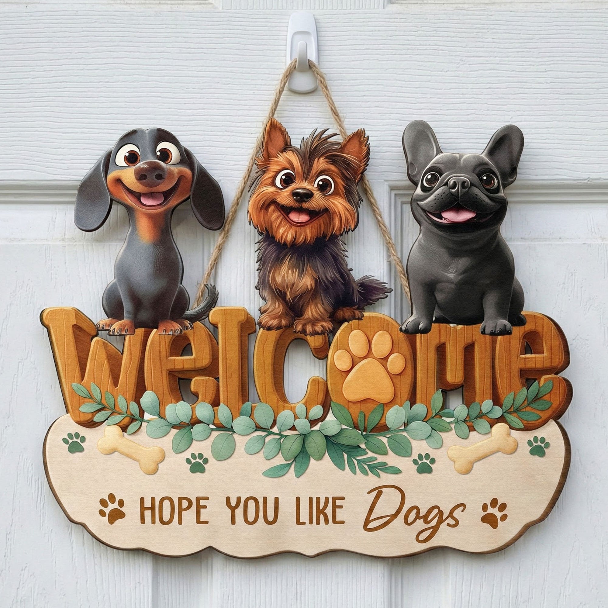 Hope You Like Dogs - Personalized Wood Sign