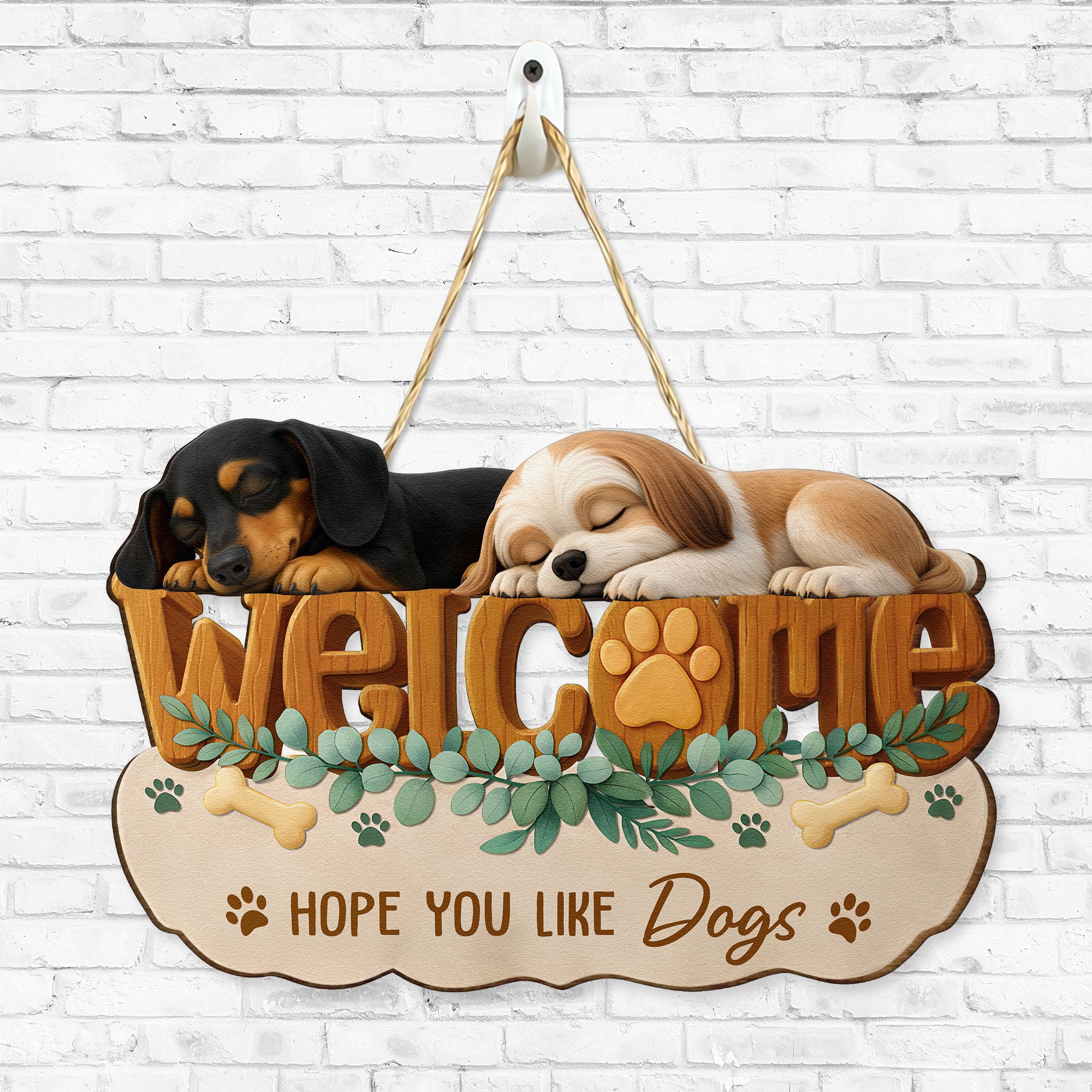 Hope You Like Dogs - Personalized Wood Sign