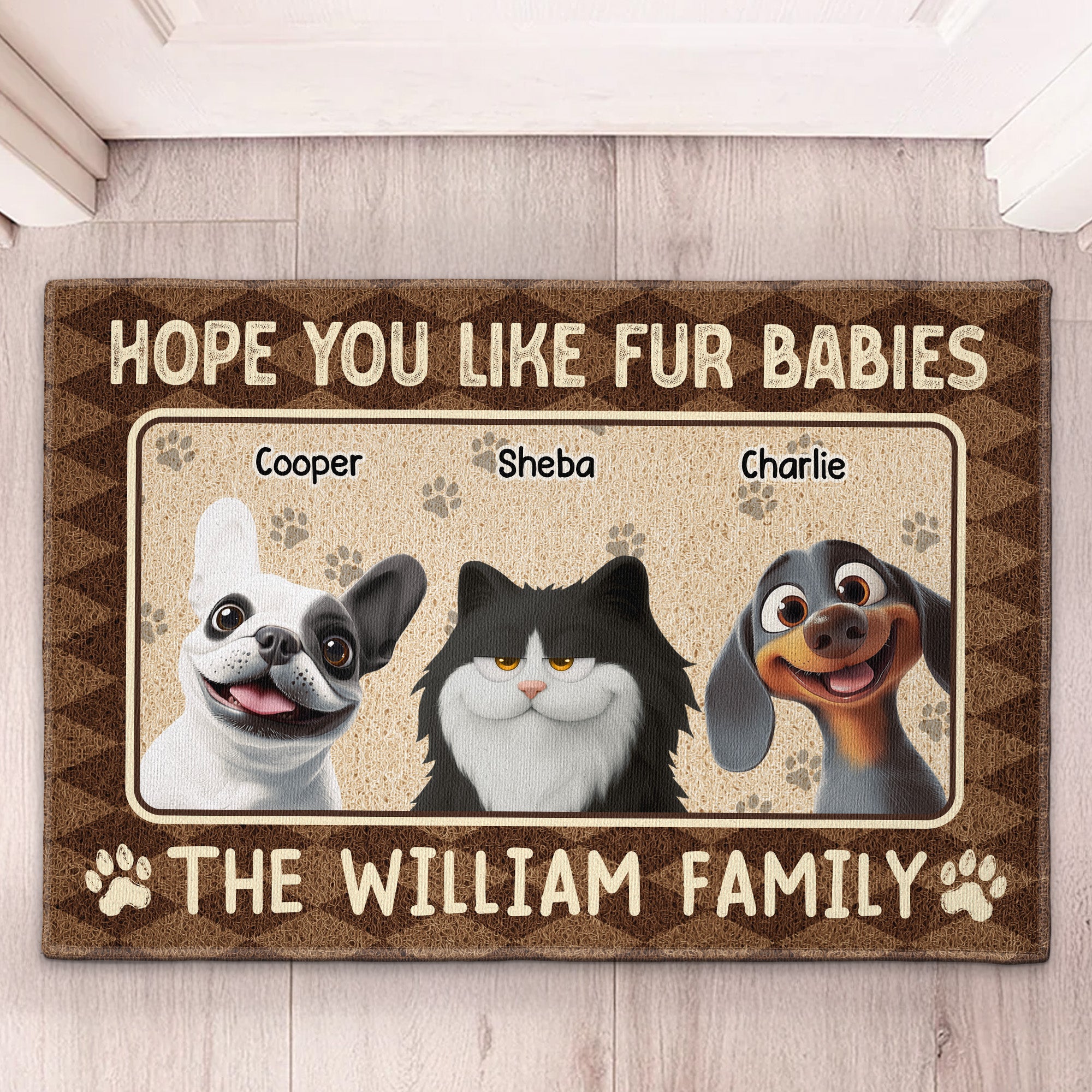 Hope You Like Fur Babies - New Version - Personalized Doormat