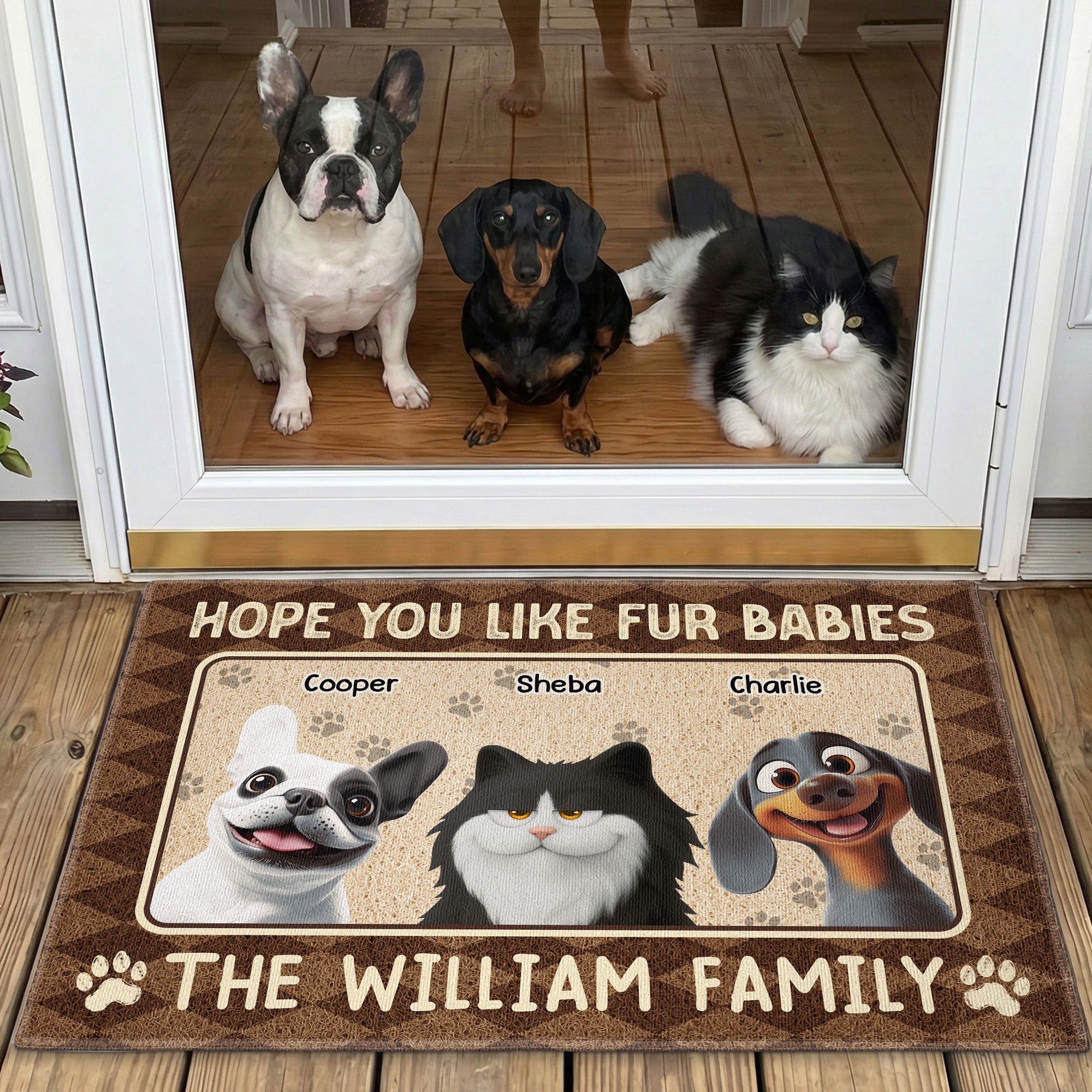Hope You Like Fur Babies - New Version - Personalized Doormat