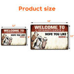 Hope You Like Horses - Personalized Metal Sign - Funny, Farm Decor, Birthday Gift For Horse Lover, Horse Owner