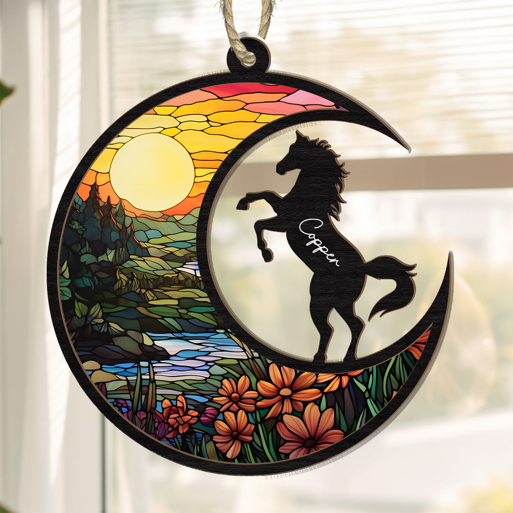 Horse Memorial - Personalized Suncatcher Ornament