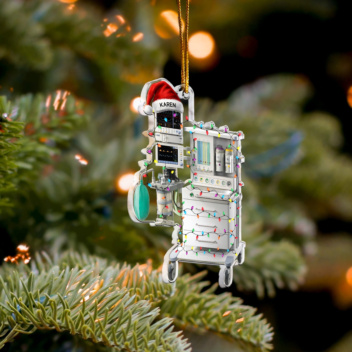 Hospital Machines Flattened Design Gift For Nurse - Personalized Acrylic Ornament