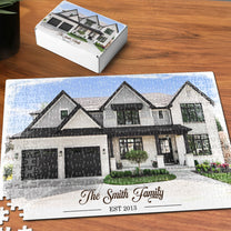 House Portrait - Personalized Photo Jigsaw Puzzle