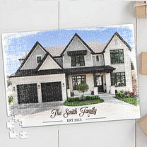 House Portrait - Personalized Photo Jigsaw Puzzle