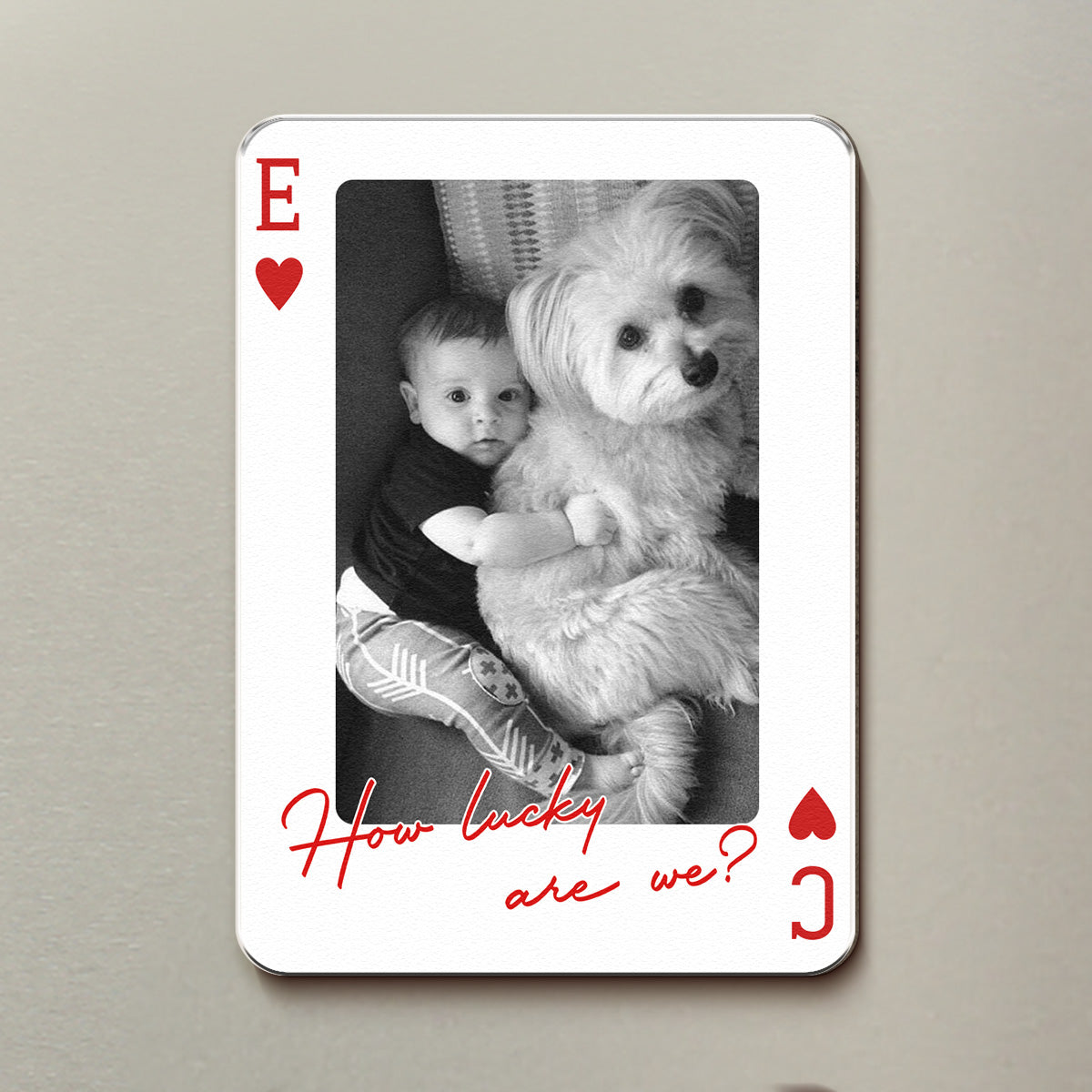 How Luck We Are - Custom Couples, Family, Pet Photos - Personalized Acrylic Photo Magnet