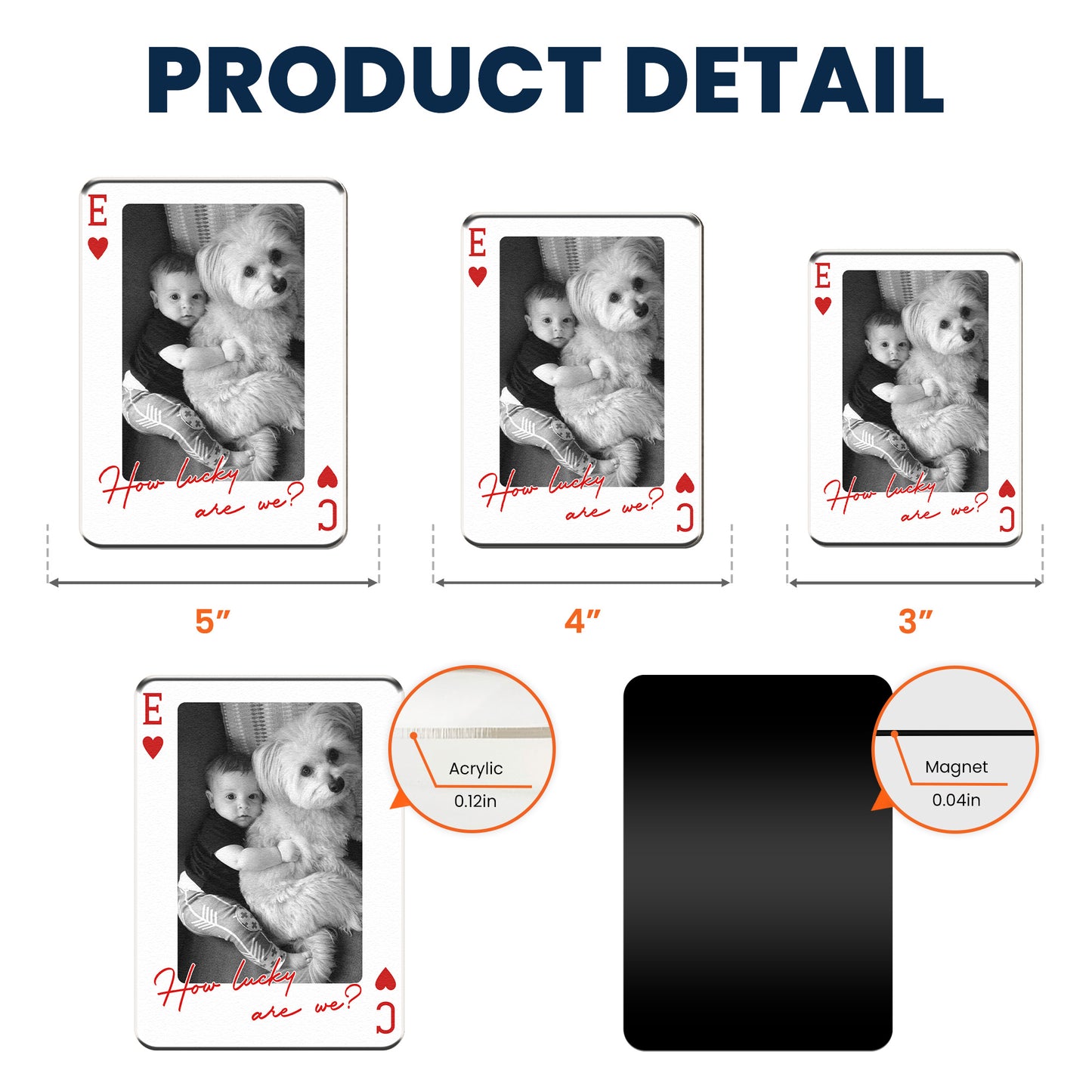 How Luck We Are - Custom Couples, Family, Pet Photos - Personalized Acrylic Photo Magnet