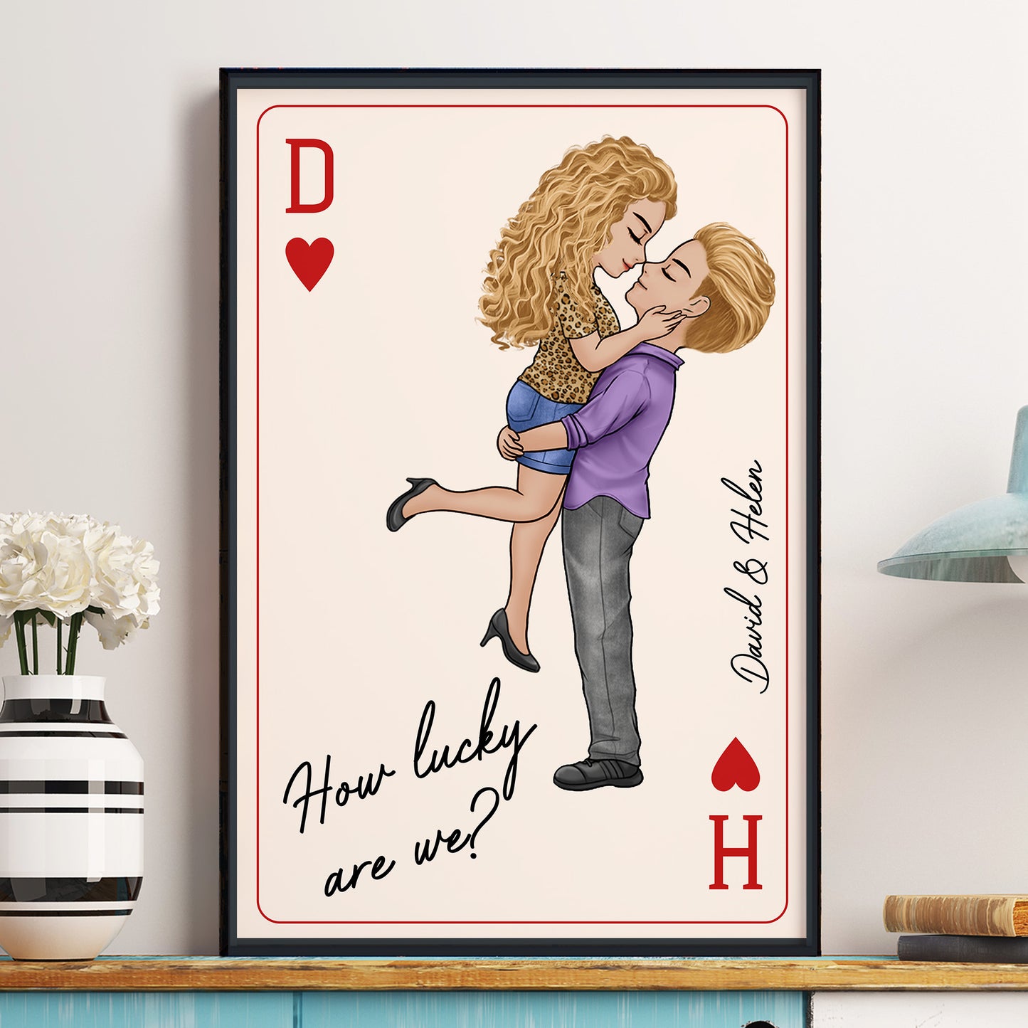 How Lucky Are We New Version Romantic Couple - Personalized Poster