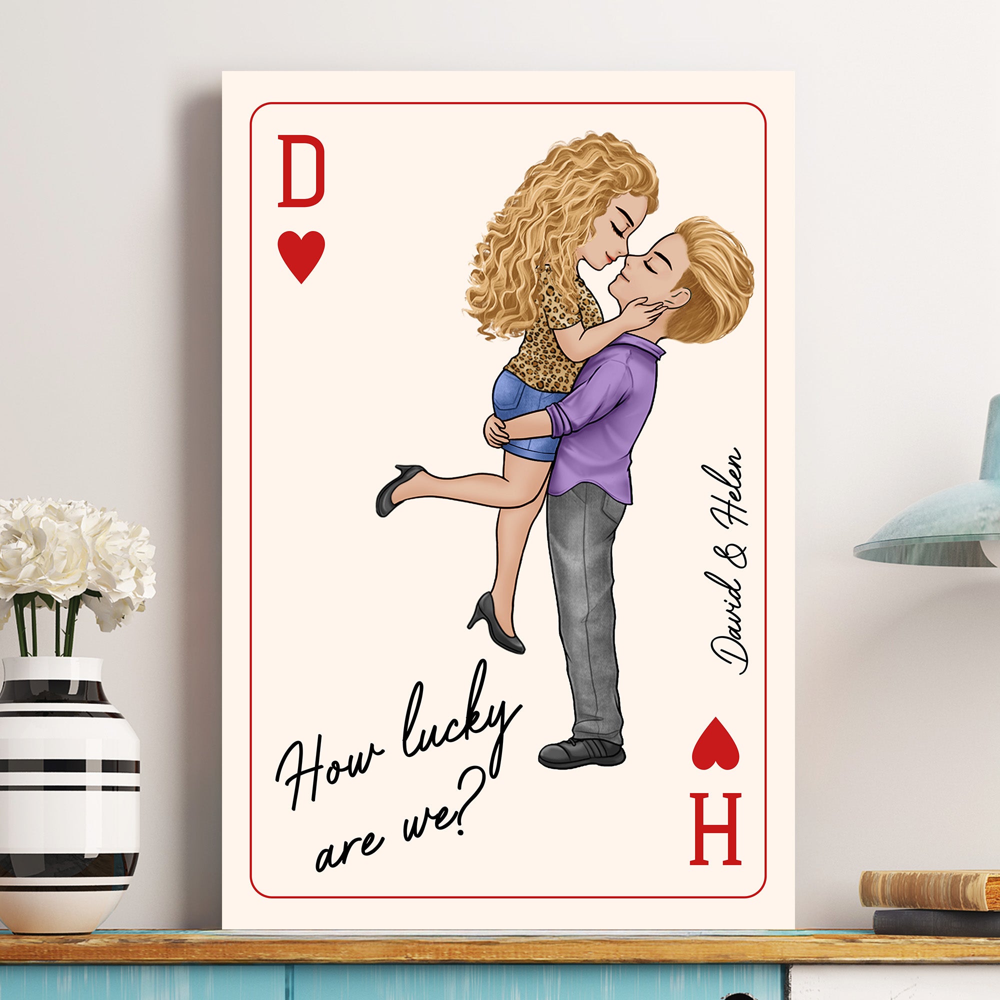 How Lucky Are We New Version Romantic Couple - Personalized Poster